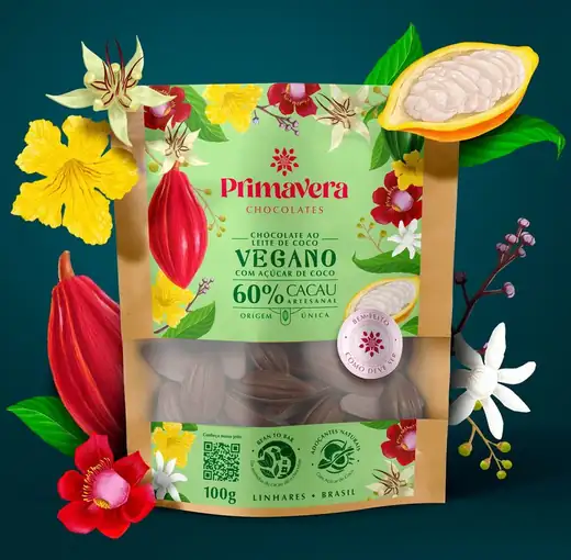 Chocolate ao leite de coco vegano 60% cacau